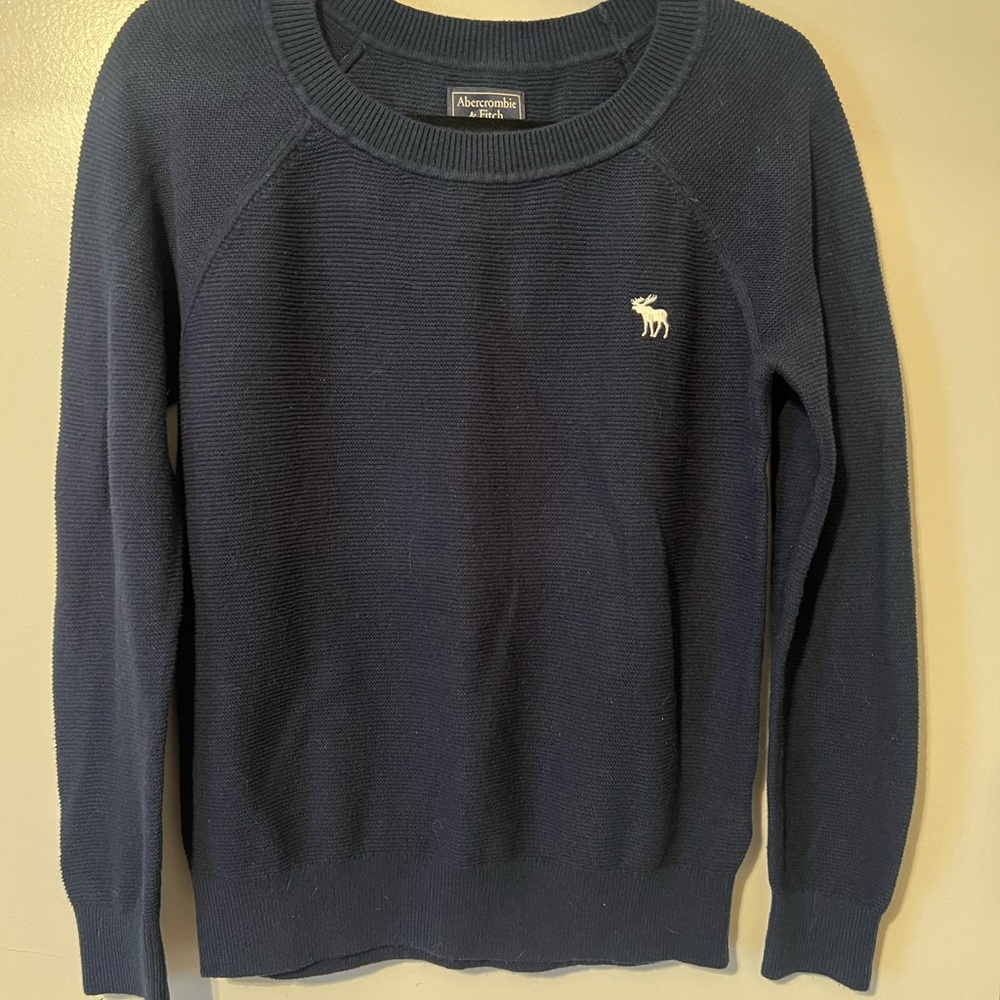 Abercrombie & Fitch M Navy Blue Men's Crew Neck Knit Sweater